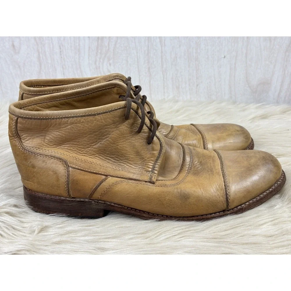 Bed Stu Illiad Chukka Boots Mens 11 Brown Distressed Leather Handmade Lace Up